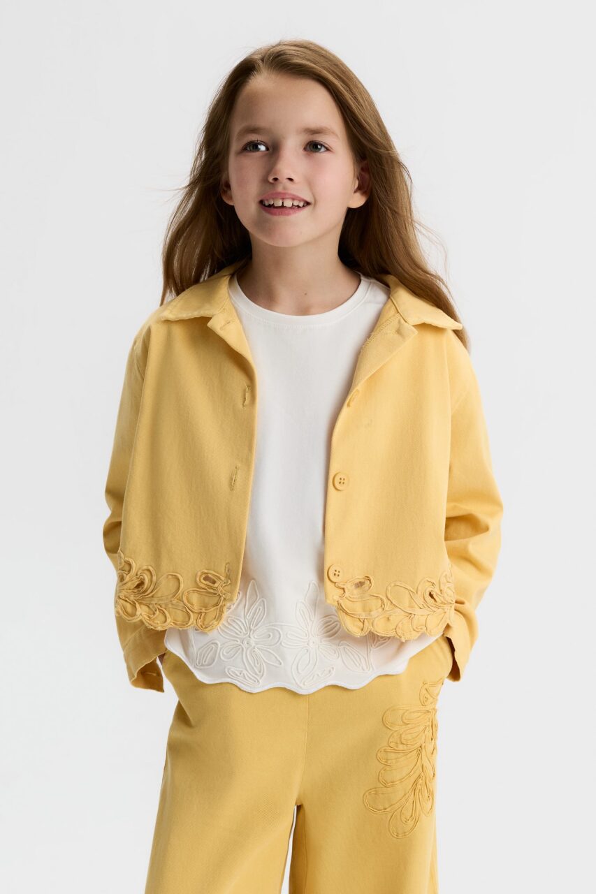 Kız Çocuk 3'lü Alt Üst Kombin Takmı 8-14 Yaş SET0501 Sarı - 3