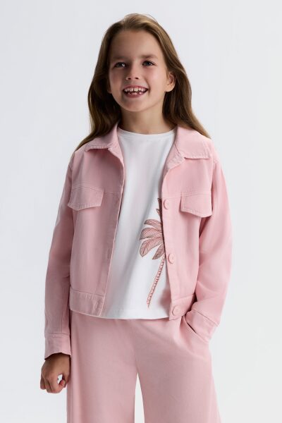 Kız Çocuk 3'lü Alt Üst Kombin Takmı 8-14 Yaş SET0503 Pembe - 3
