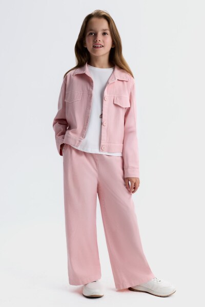 Kız Çocuk 3'lü Alt Üst Kombin Takmı 8-14 Yaş SET0503 Pembe - 4