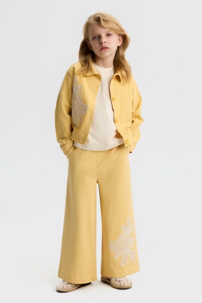 Kız Çocuk 3'lü Alt Üst Kombin Takmı 4-8 Yaş SET0515 Sarı - NK KİDS