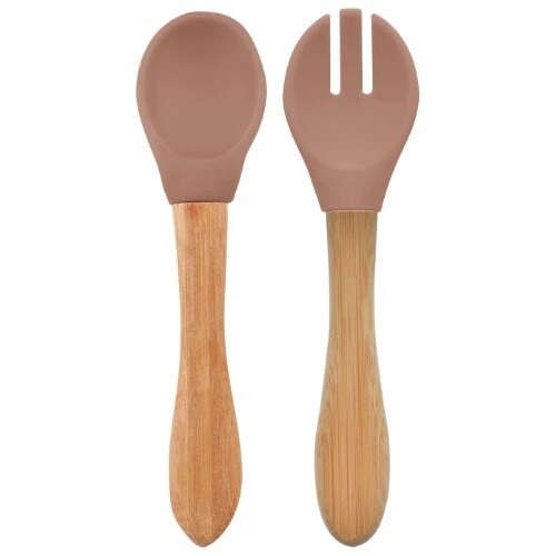 OiOi Mama Kaşığı ve Çatal Seti Woody Brown - 1