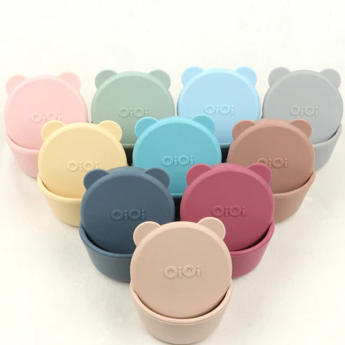 OiOi Silikon Kapaklı Mini Kase 2'Li Mini Bites Mellow Yellow / Powder Grey - 2