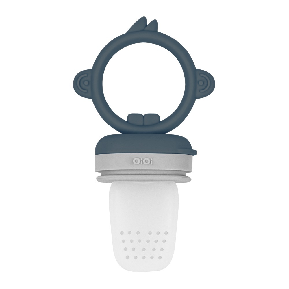 حلمة سيليكون من OiOi لهريس الفواكه والخضراوات، لون أزرق داكن / رمادي فاتح - 1