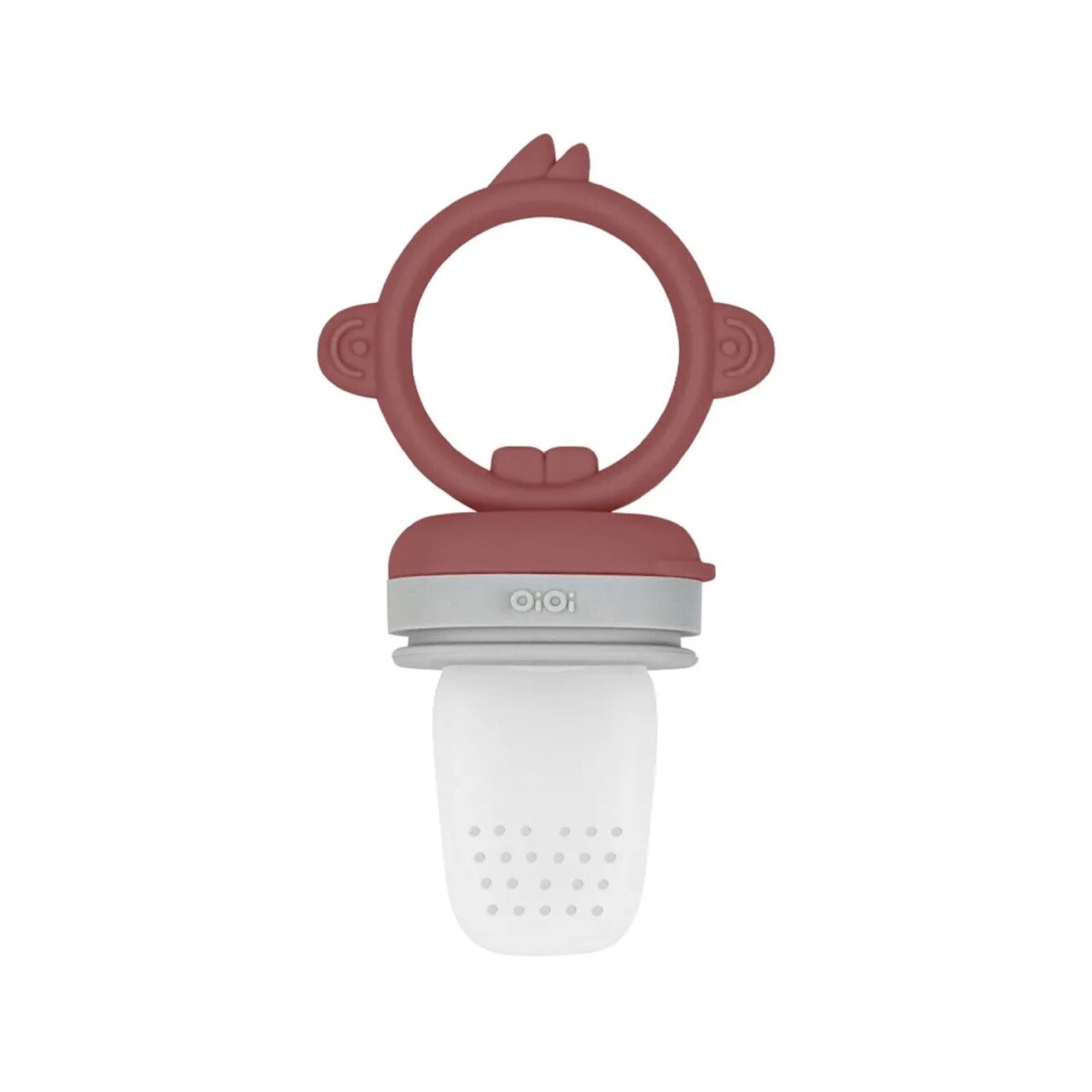 حلمة سيليكون من OiOi لهريس الفواكه والخضراوات، لون وردي مخملي / رمادي فاتح - 1