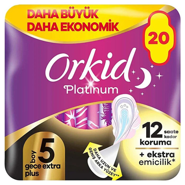 Orkid Ultra Platinum Gece Ekstre Plus Ped 20'Li - Orkid