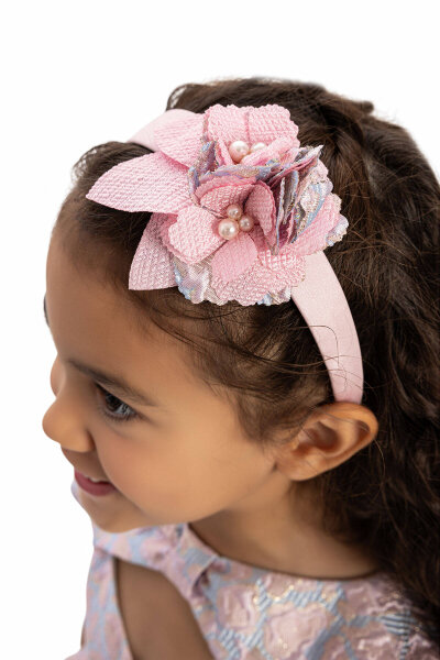 Kız Çocuk Elbise 3-7 Yaş 35376 Pudra - 2