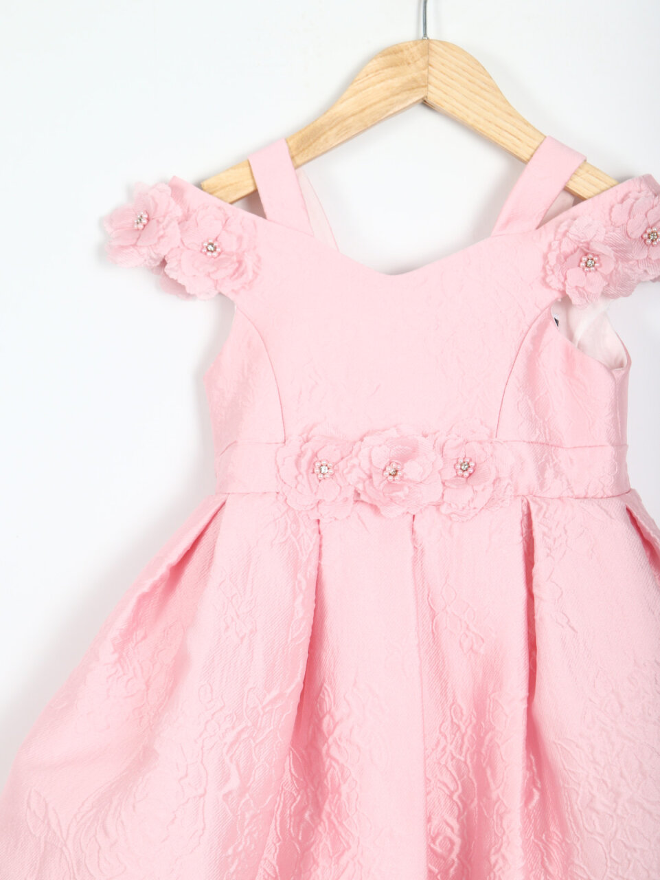 Kız Çocuk Elbise 3-7 Yaş 35421 Pudra - 2