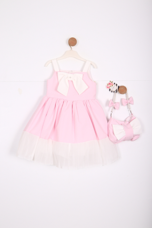 Kız Çocuk Elbise 3-7 Yaş 35217 Pudra - 3