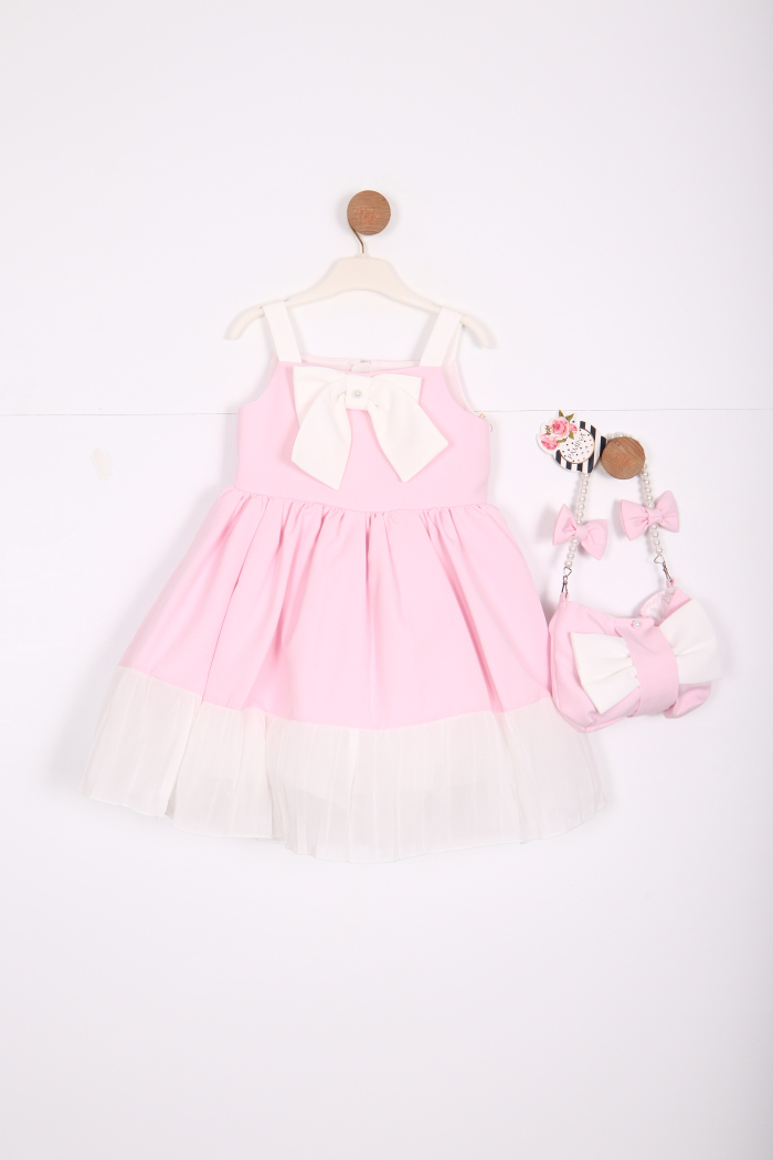 Kız Çocuk Elbise 3-7 Yaş 35217 Pudra - 3