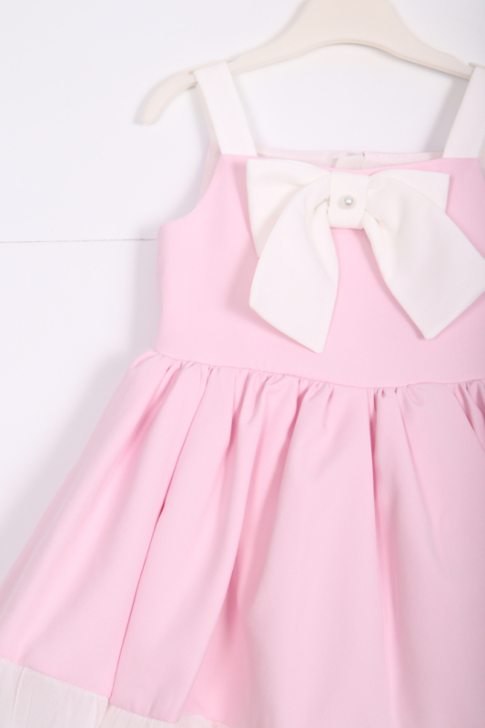 Kız Çocuk Elbise 3-7 Yaş 35217 Pudra - 4