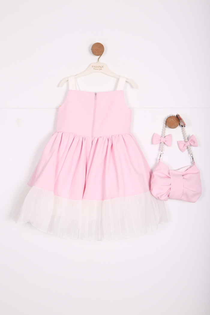 Kız Çocuk Elbise 3-7 Yaş 35217 Pudra - 6