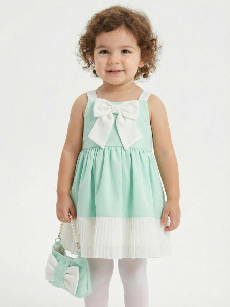 Kız Çocuk Elbise 3-7 Yaş 35217 Mint - PAMINA