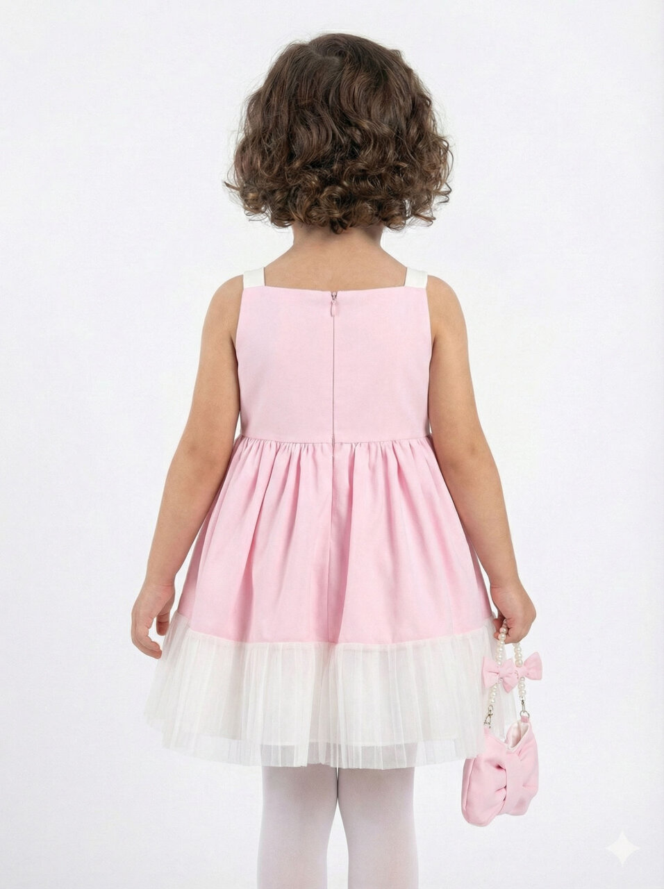 Kız Çocuk Elbise 3-7 Yaş 35217 Pudra - 2