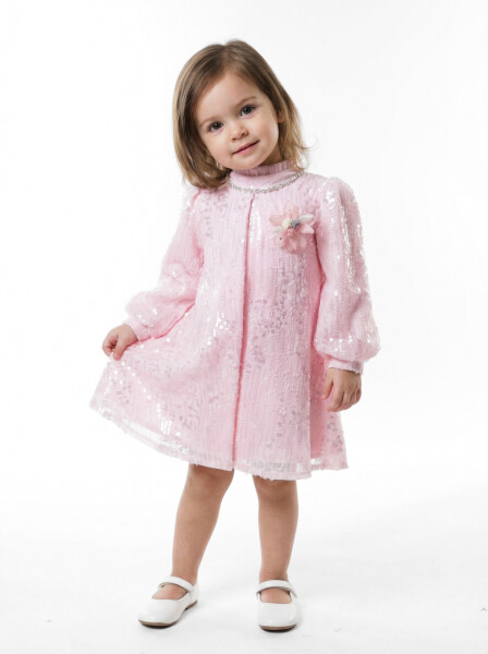 Kız Çocuk Elbise 1-4 Yaş 6098 Pembe - PAROTENA