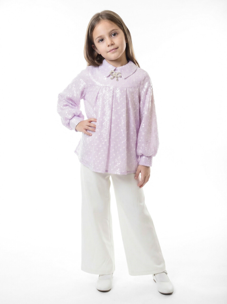 Kız Çocuk 2'li Alt Üst Takım 5-10 Yaş 6110 Mor - 1