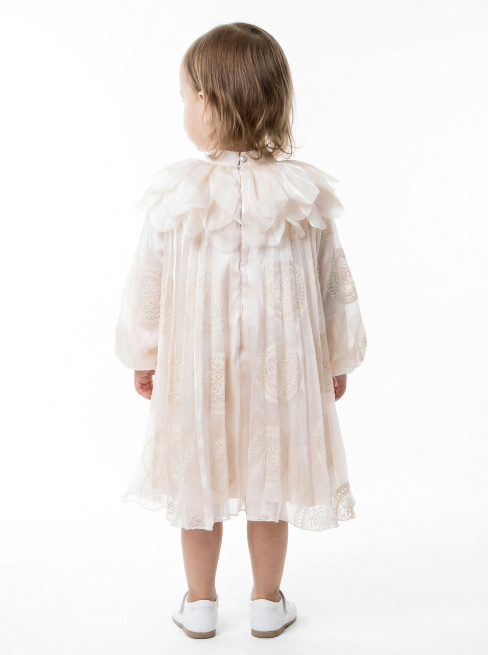 Kız Çocuk Elbise 4-9 Yaş 6081 Ekru - 2