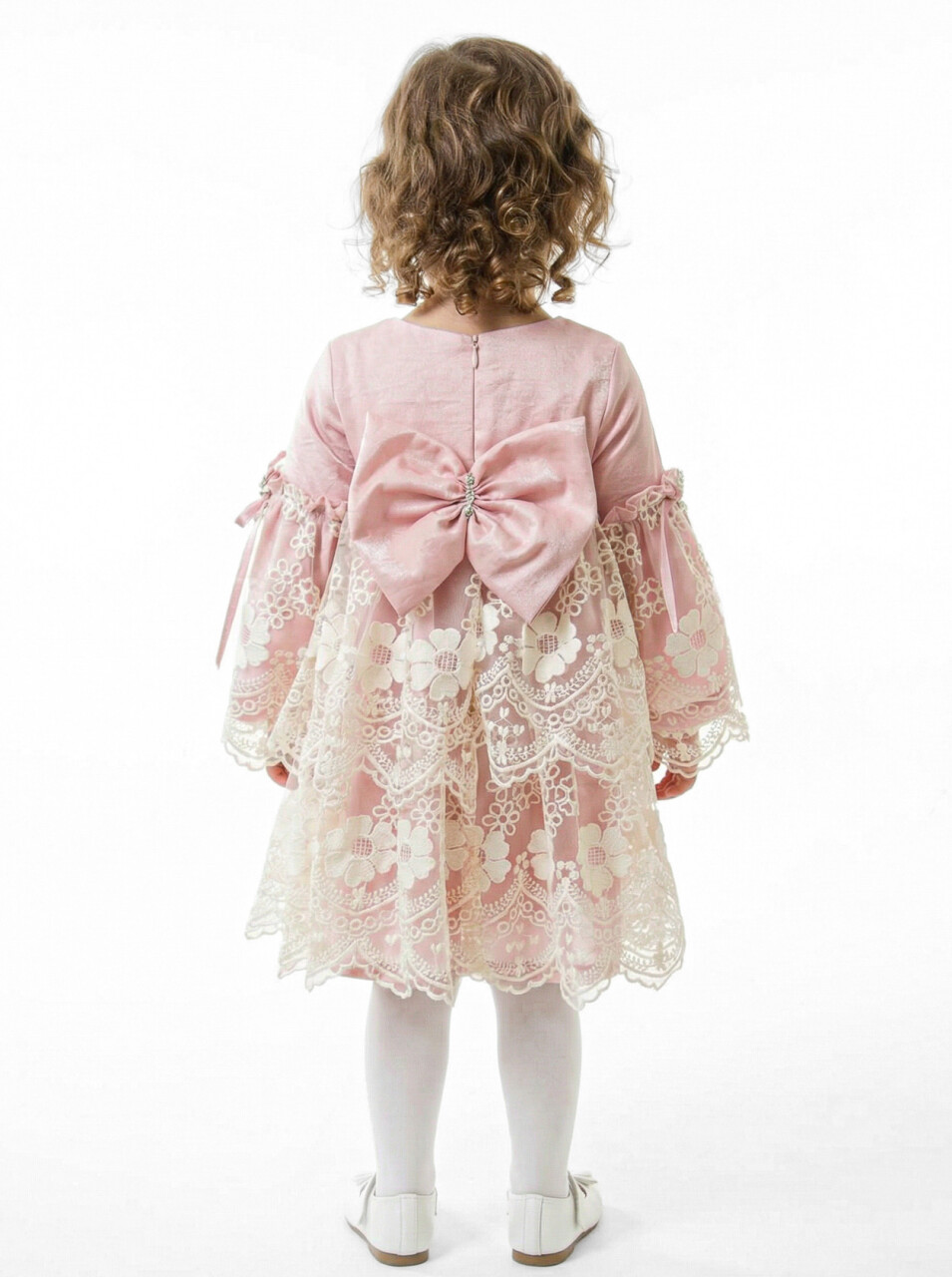 Kız Çocuk Elbise 1-4 Yaş 6094 Pembe - 2