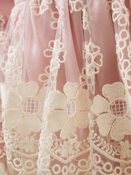 Kız Çocuk Elbise 1-4 Yaş 6094 Pembe - 5