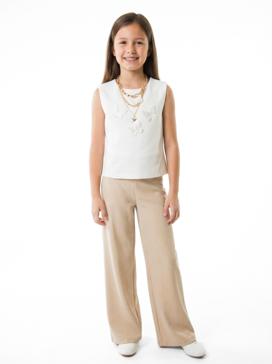 Kız Çocuk 3'lu Alt Üst Takım 11-16 Yaş 6131 Bej - 3