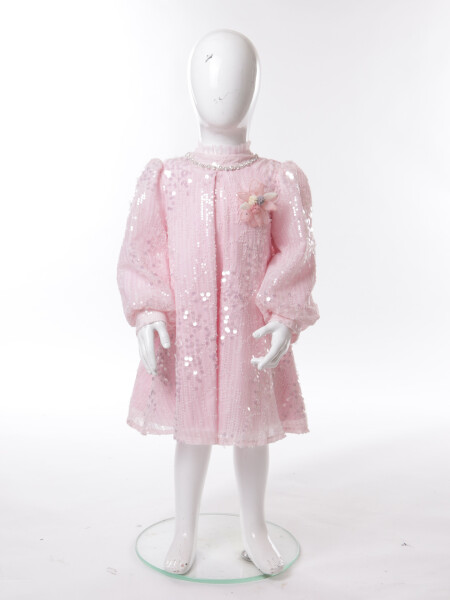 Kız Çocuk Elbise 1-4 Yaş 6098 Pembe - 3