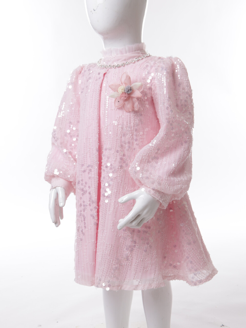 Kız Çocuk Elbise 1-4 Yaş 6098 Pembe - 7