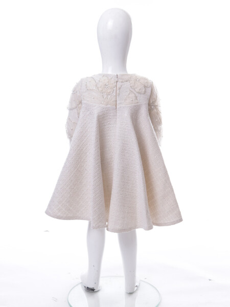 Kız Çocuk Elbise 1-4 Yaş 6095 Bej - 5