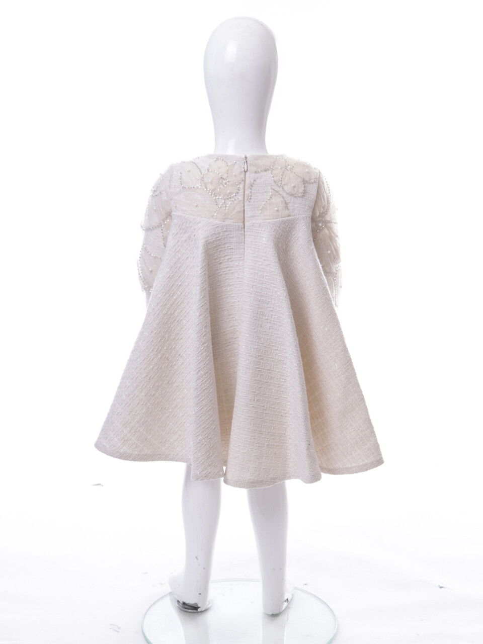 Kız Çocuk Elbise 1-4 Yaş 6095 Bej - 5