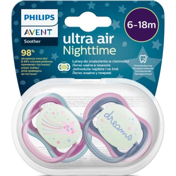 Philips Avent Ultra Air Gece Emzik 6-18 Ay Kız - Philips Avent
