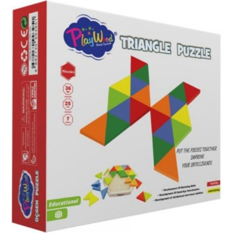 PlayWood Ahşap Üçgen Puzzle 24 Parça 395 - 2