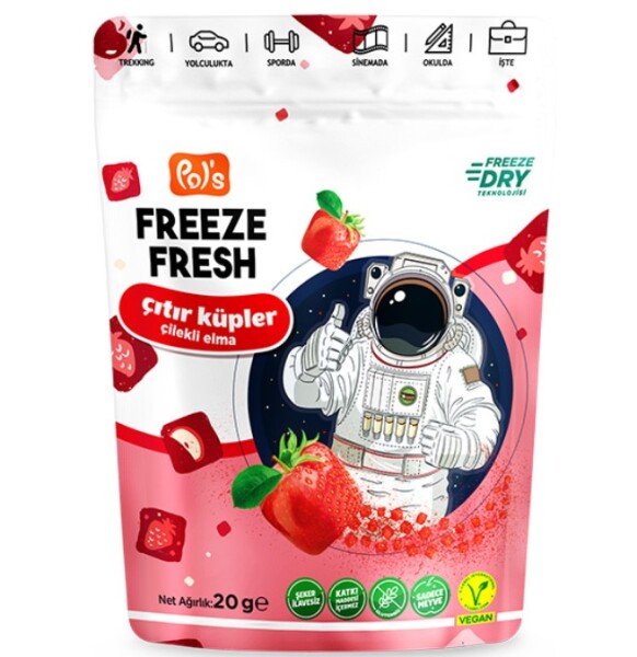 Pol’s Freeze Fresh Çıtır Küpler Çilek Elma 20 Gr - Pol's