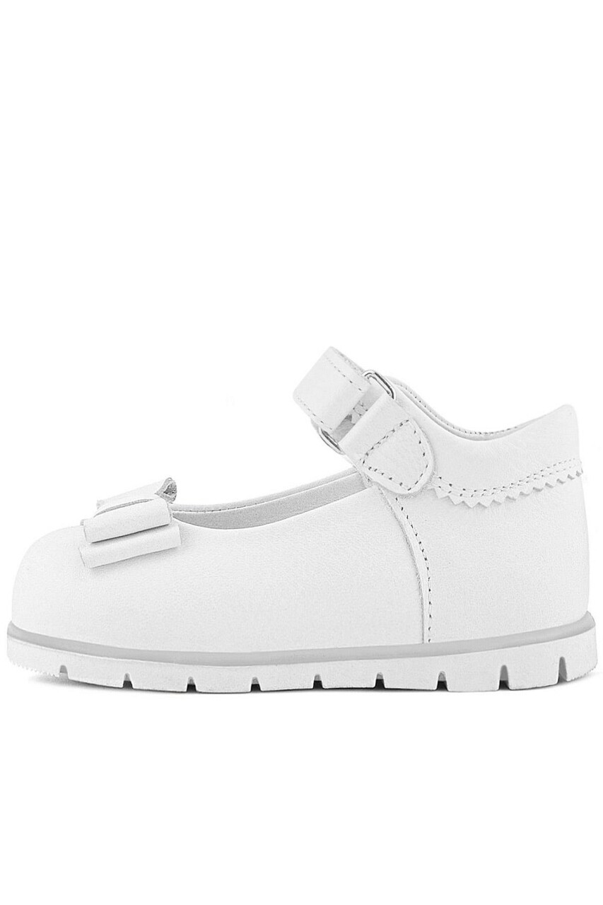 Rakerplus Hakiki Deri Beyaz Kız Bebek Babet Ayakkabı - 5