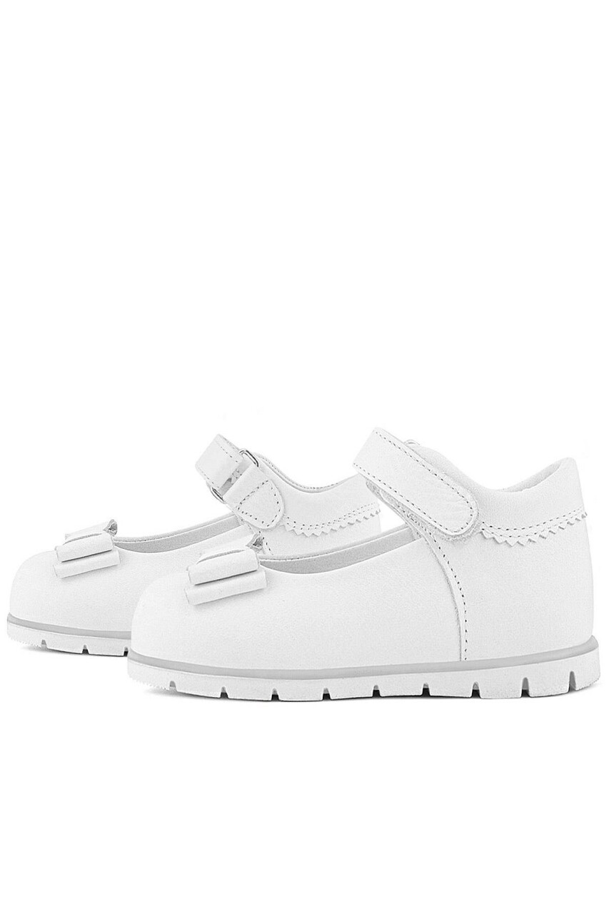 Rakerplus Hakiki Deri Beyaz Kız Bebek Babet Ayakkabı - 15