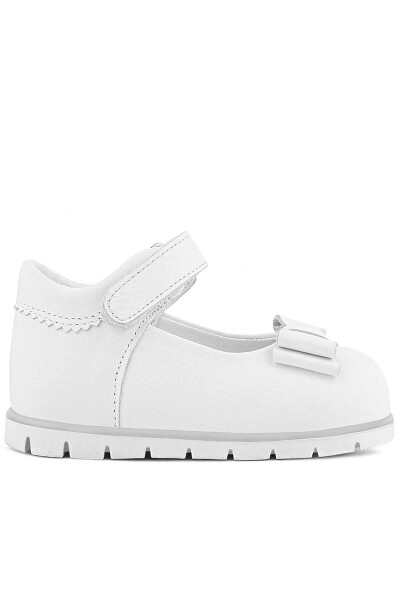 Rakerplus Hakiki Deri Beyaz Kız Bebek Babet Ayakkabı - 39