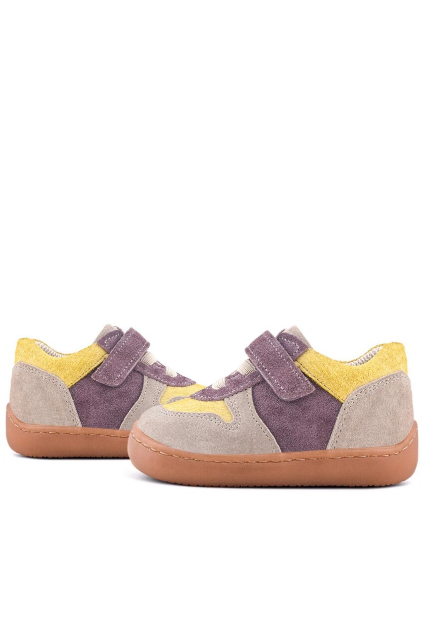 Rakerplus Bob Hakiki Deri Vizon Sarı Barefoot Cırtlı Lastikli Bebek Sneaker Ayakkabı - 8