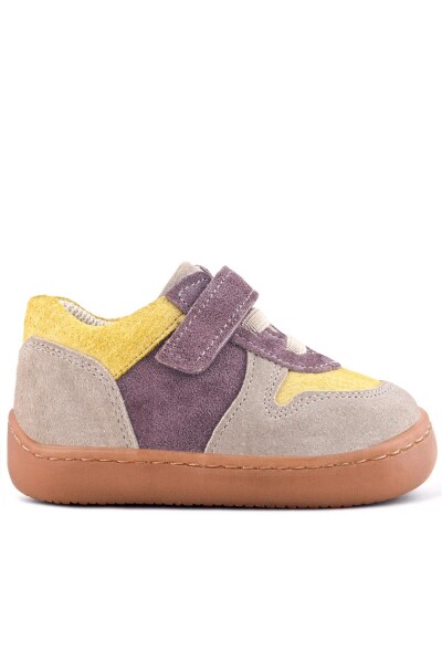 Rakerplus Bob Hakiki Deri Vizon Sarı Barefoot Cırtlı Lastikli Bebek Sneaker Ayakkabı - 23