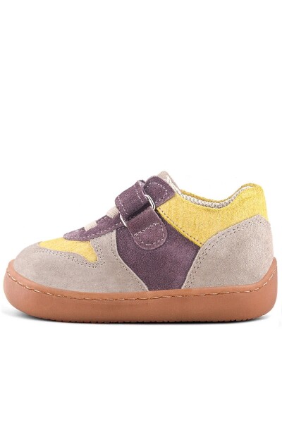 Rakerplus Bob Hakiki Deri Vizon Sarı Barefoot Cırtlı Lastikli Bebek Sneaker Ayakkabı - 35