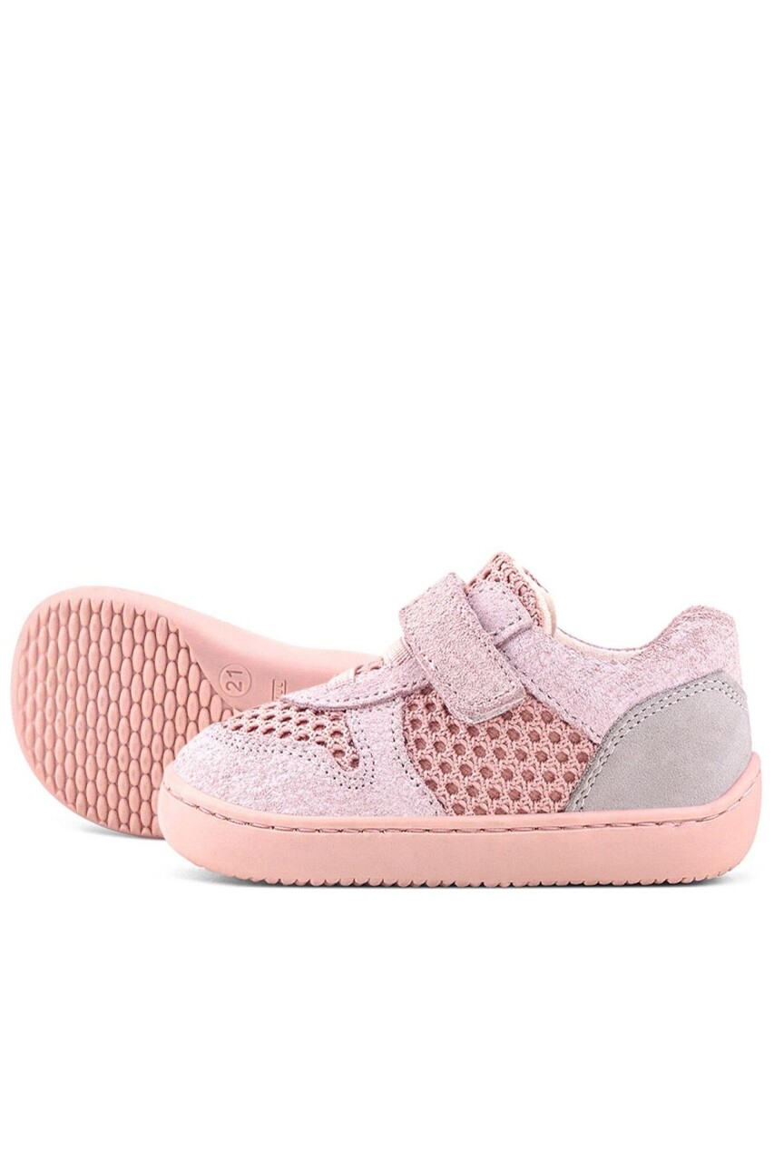 Rakerplus Bob Hakiki Deri Pudra Gri Barefoot Cırtlı Lastikli Bebek Sneaker Ayakkabı - 47