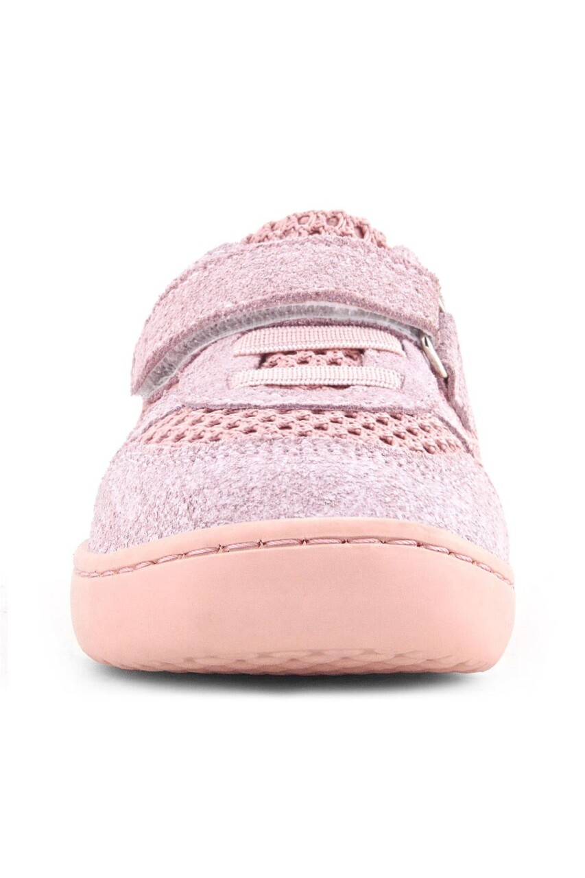 Rakerplus Bob Hakiki Deri Pudra Gri Barefoot Cırtlı Lastikli Bebek Sneaker Ayakkabı - 54