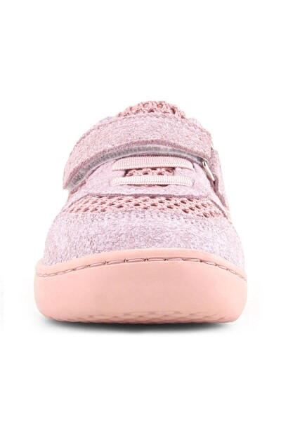 Rakerplus Bob Hakiki Deri Pudra Gri Barefoot Cırtlı Lastikli Bebek Sneaker Ayakkabı - 64