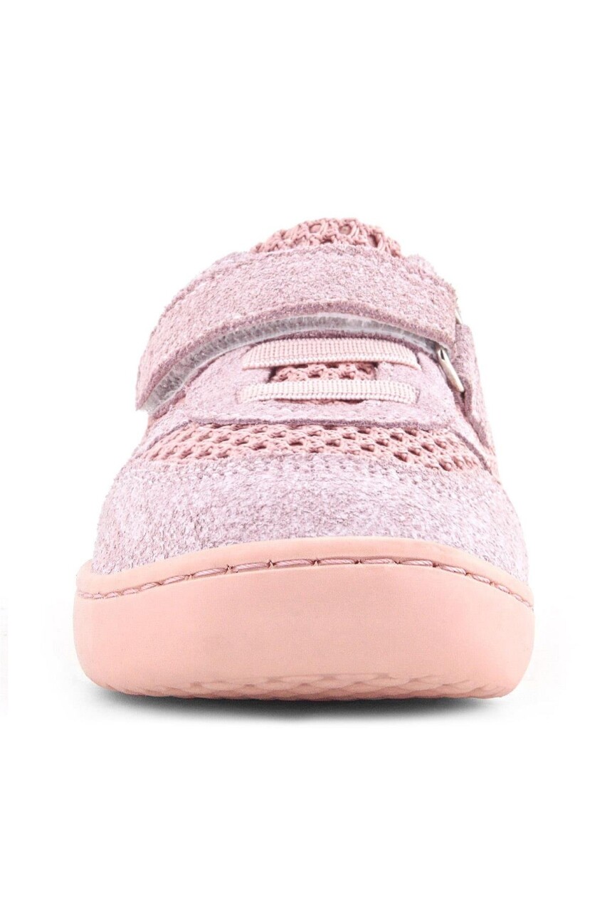 Rakerplus Bob Hakiki Deri Pudra Gri Barefoot Cırtlı Lastikli Bebek Sneaker Ayakkabı - 74