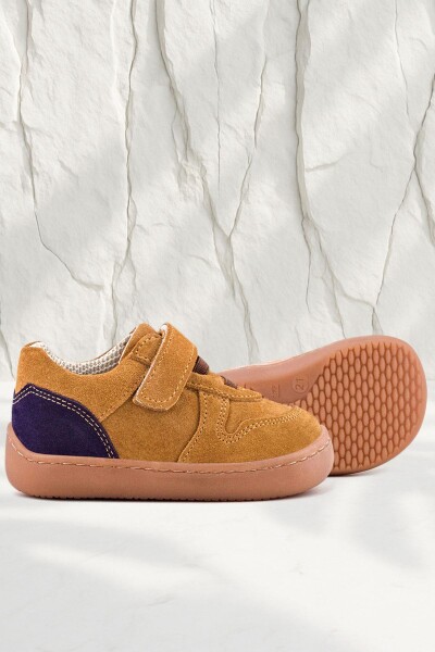 Rakerplus Bob Hakiki Deri Taba Barefoot Cırtlı Lastikli Bebek Sneaker Ayakkabı - Rakerplus