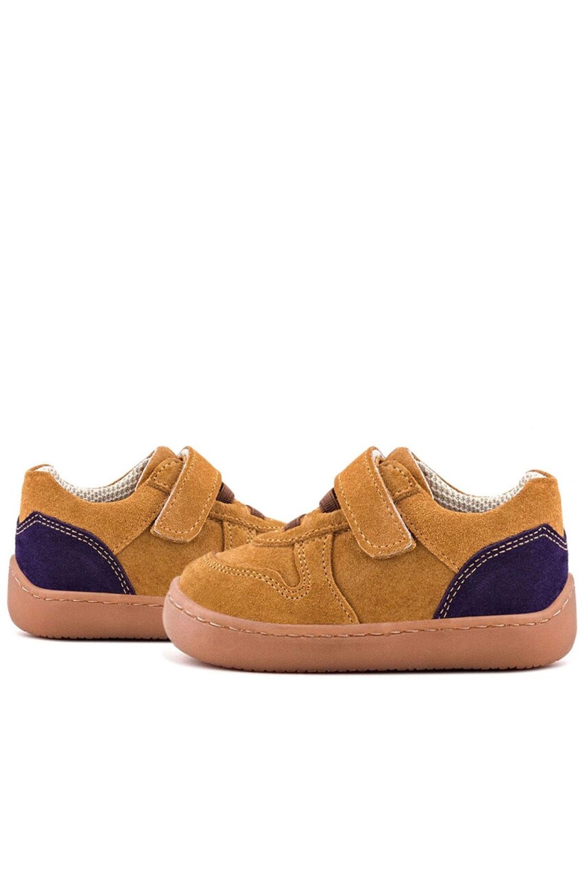 Rakerplus Bob Hakiki Deri Taba Barefoot Cırtlı Lastikli Bebek Sneaker Ayakkabı - 80