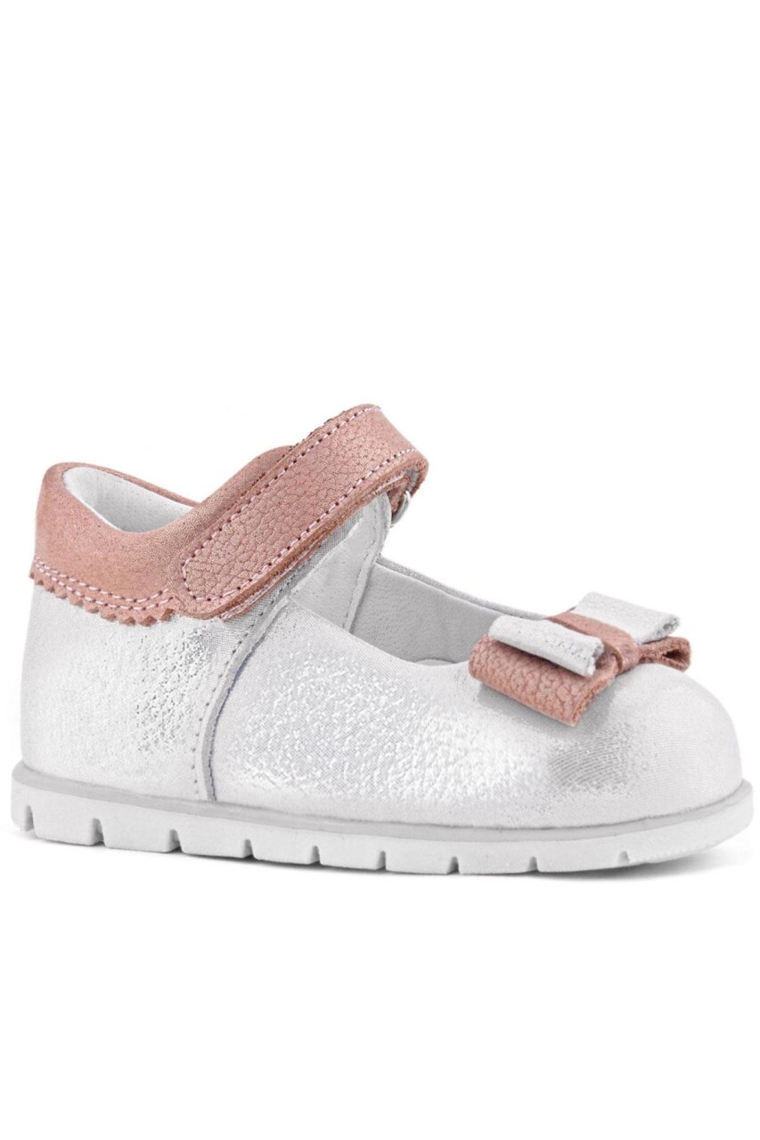 Rakerplus Hakiki Deri Gümüş Pudra Kız Bebek Babet Ayakkabı - 20