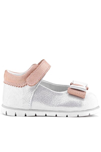 Rakerplus Hakiki Deri Gümüş Pudra Kız Bebek Babet Ayakkabı - 21