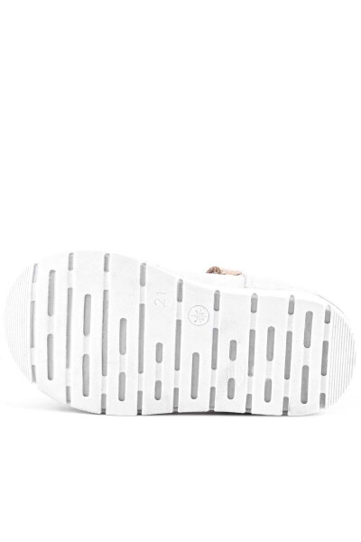 Rakerplus Hakiki Deri Gümüş Pudra Kız Bebek Babet Ayakkabı - 27