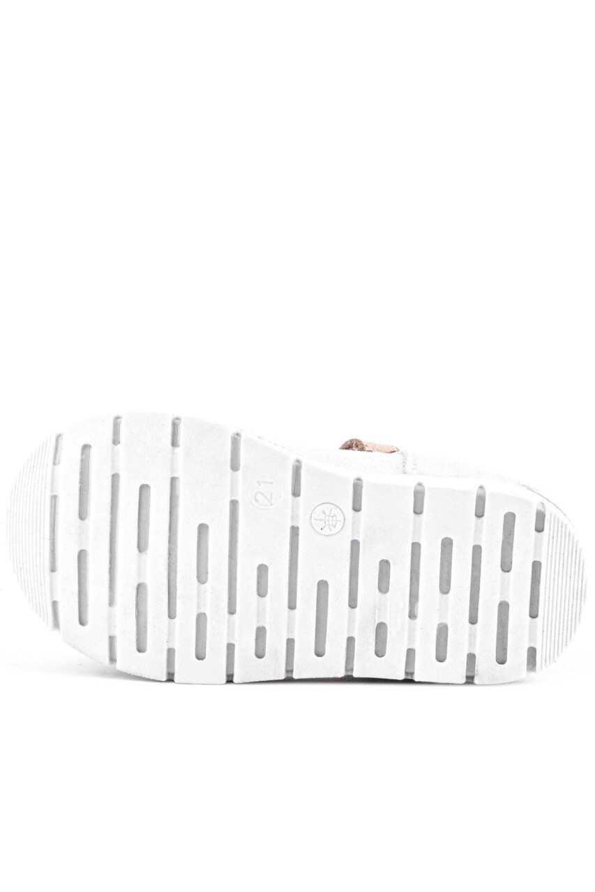 Rakerplus Hakiki Deri Gümüş Pudra Kız Bebek Babet Ayakkabı - 27