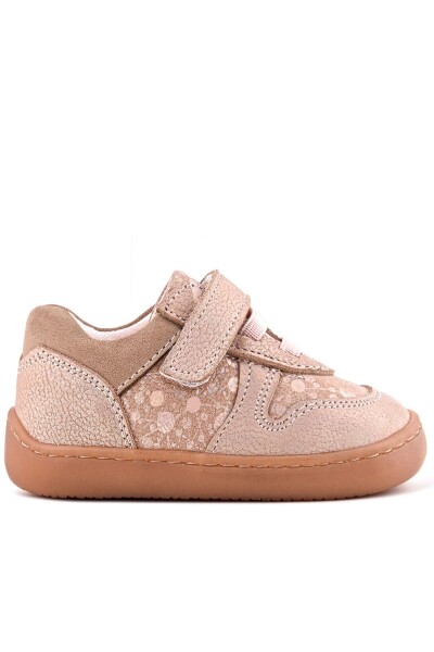 Rakerplus Bob Hakiki Deri Pudra Simli Barefoot Cırtlı Lastikli Bebek Sneaker Ayakkabı - 12