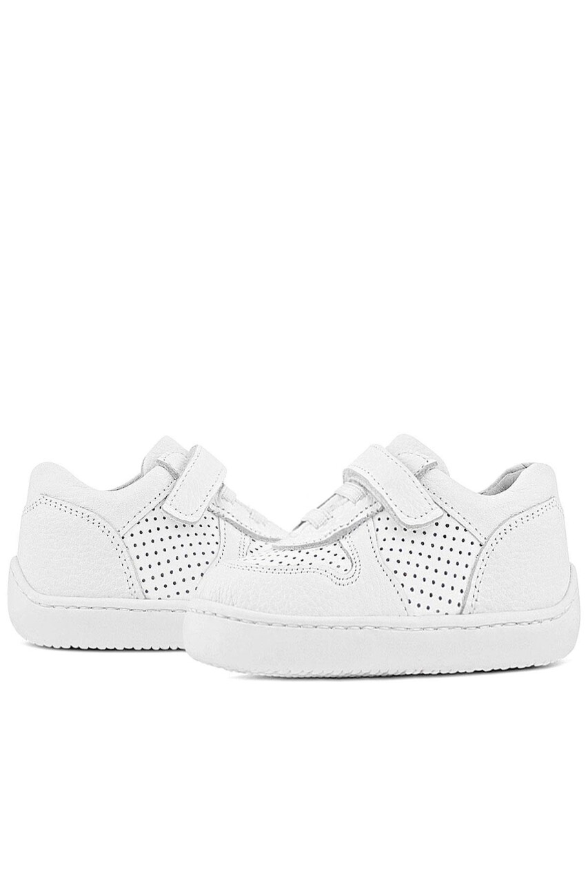 Rakerplus Bob Hakiki Deri Beyaz Barefoot Beyaz Tabanlı Cırtlı Bebek Sneaker Ayakkabı - 8