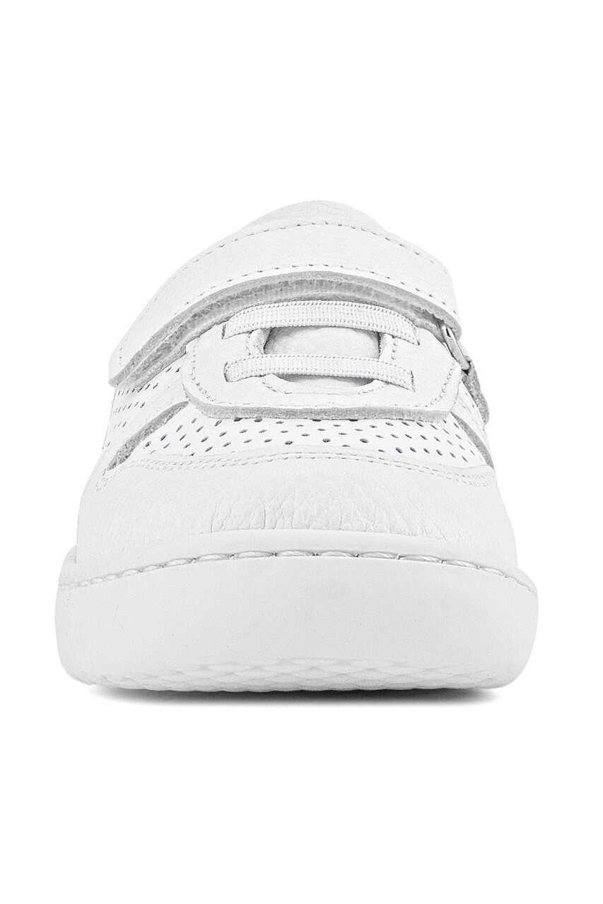 Rakerplus Bob Hakiki Deri Beyaz Barefoot Beyaz Tabanlı Cırtlı Bebek Sneaker Ayakkabı - 24