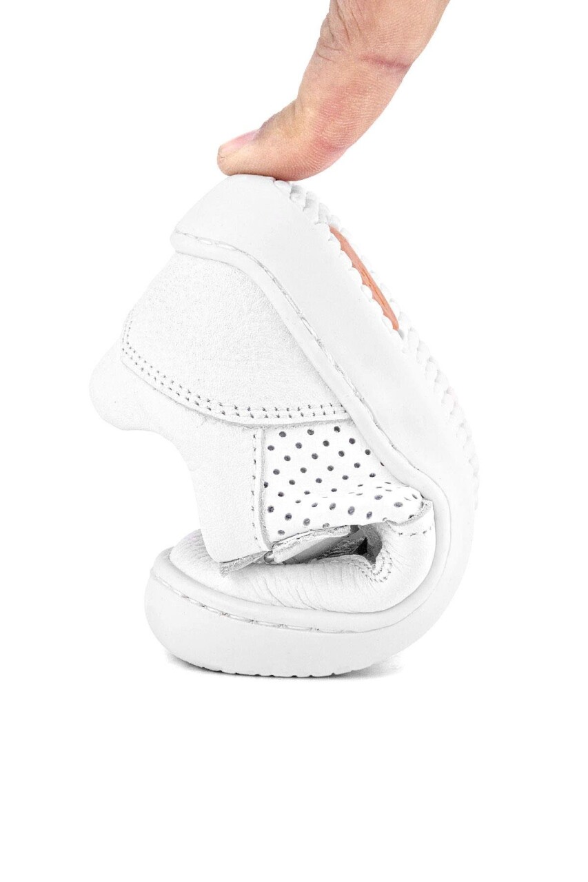 Rakerplus Bob Hakiki Deri Beyaz Barefoot Beyaz Tabanlı Cırtlı Bebek Sneaker Ayakkabı - 79